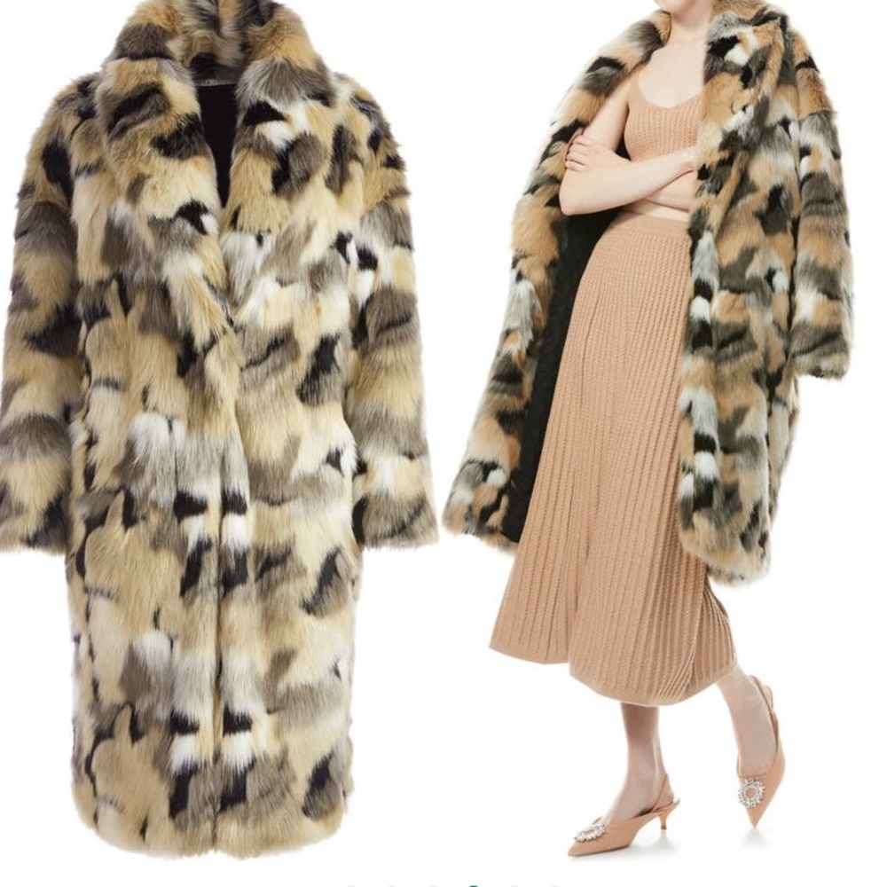 Alice + Olivia Multicolor Faux Fur Coat